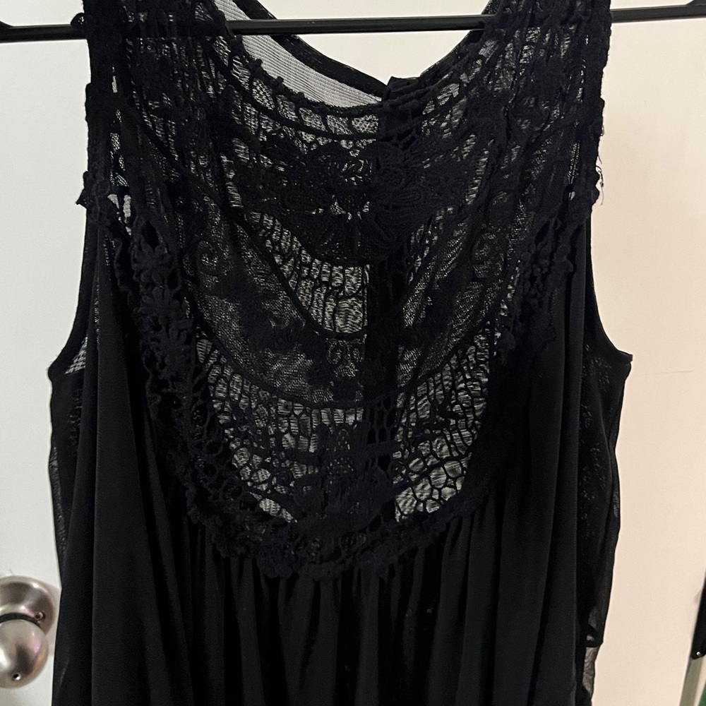 Ultra Pink Black Lace Top